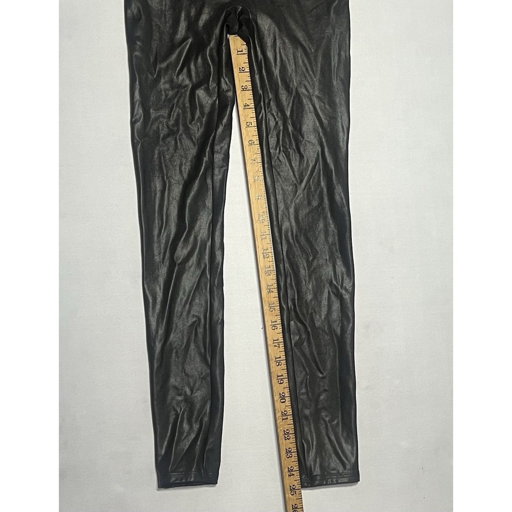Spanx Leggings Women's Size S/P Black Faux Leather Mid Rise - Picture 2 of 6